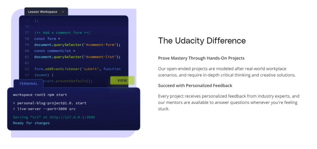 Udemy vs Udacity 2024: Udacity rating
